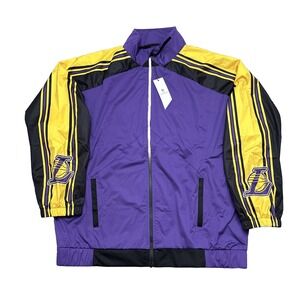 Los Angeles Lakers Qore Throwback Team Full-Zip Windbreaker Jacket Women XL